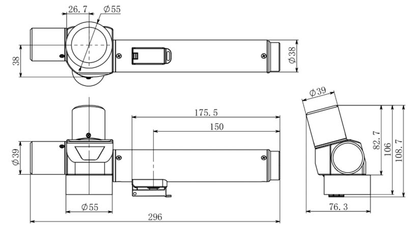 Rust removal laser gun cleaner Housing Drawing