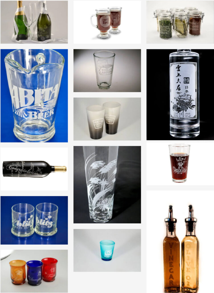 Laser glass etching sample